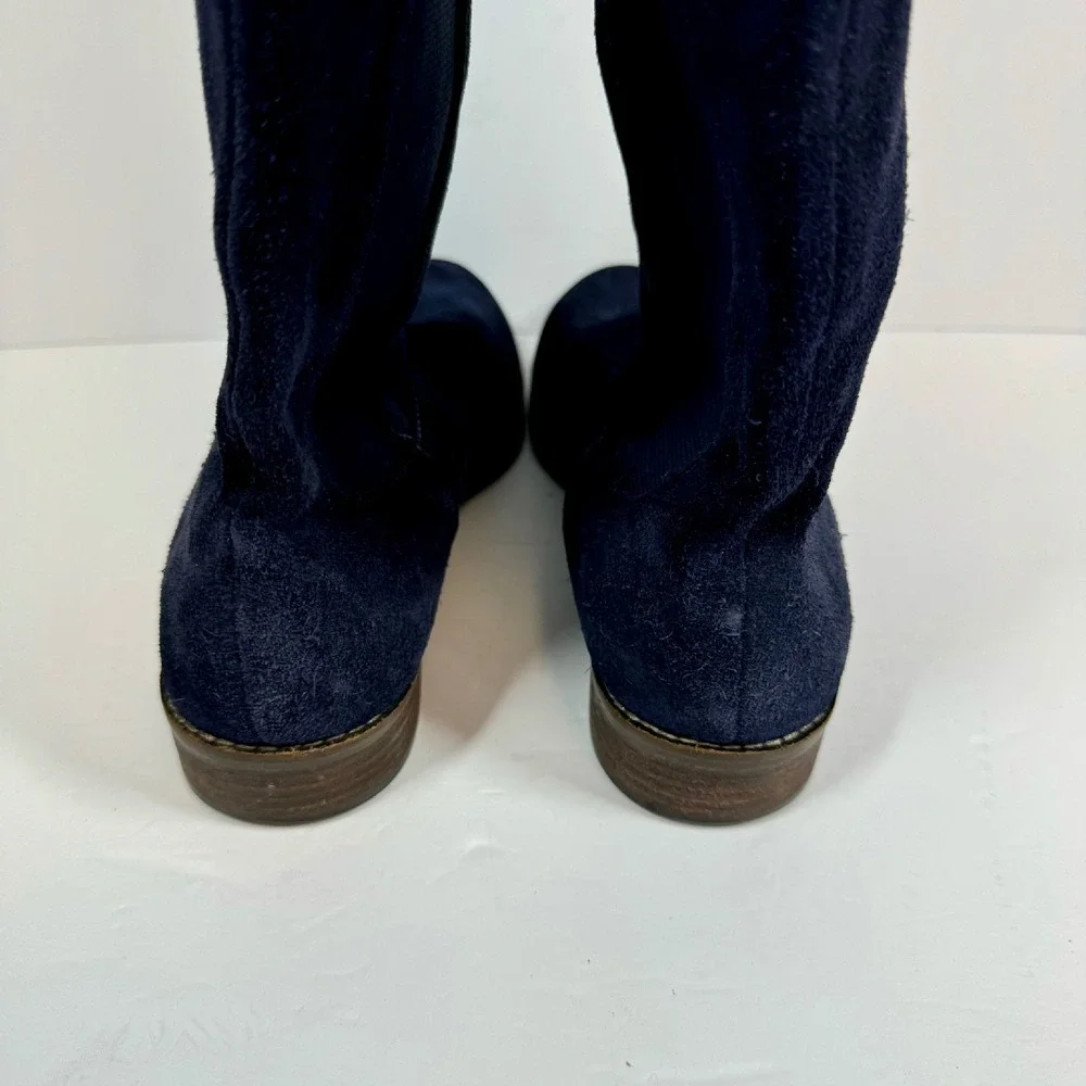Very Volatile Suede Knee‎ High Boots Elastic Panel Comfort Blue Size 7